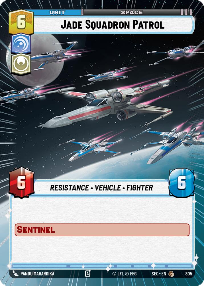 Jade Squadron Patrol (805) (Hyperspace Foil) (805) [Secrets of Power] | Cards and Coasters CA