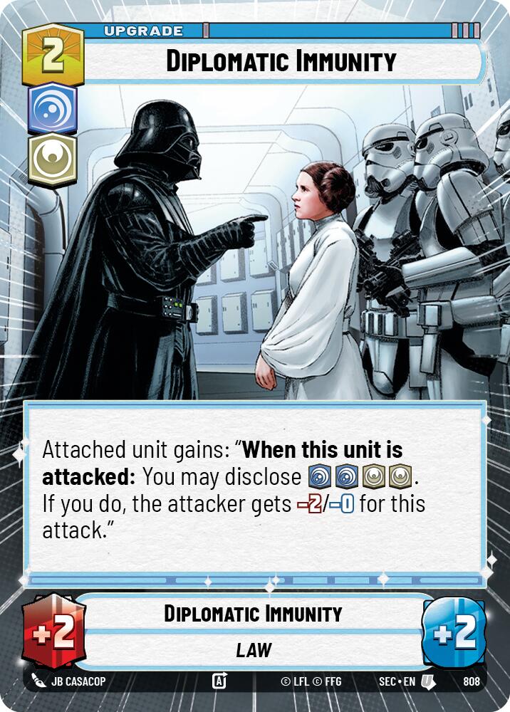 Diplomatic Immunity (808) (Hyperspace Foil) (808) [Secrets of Power] | Cards and Coasters CA