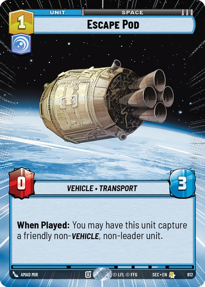Escape Pod (812) (Hyperspace Foil) (812) [Secrets of Power] | Cards and Coasters CA