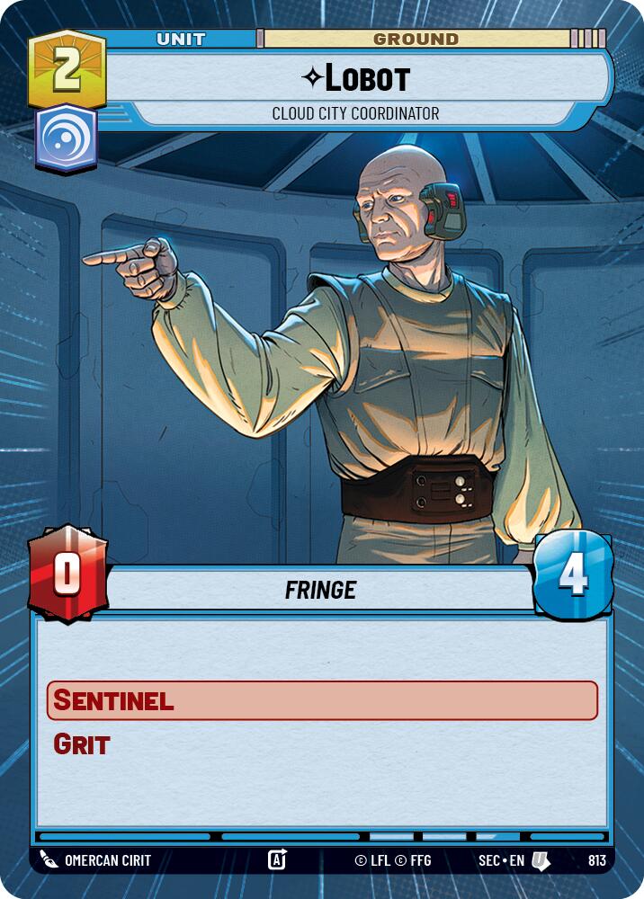 Lobot - Cloud City Coordinator (Hyperspace Foil) (813) (813) [Secrets of Power] | Cards and Coasters CA