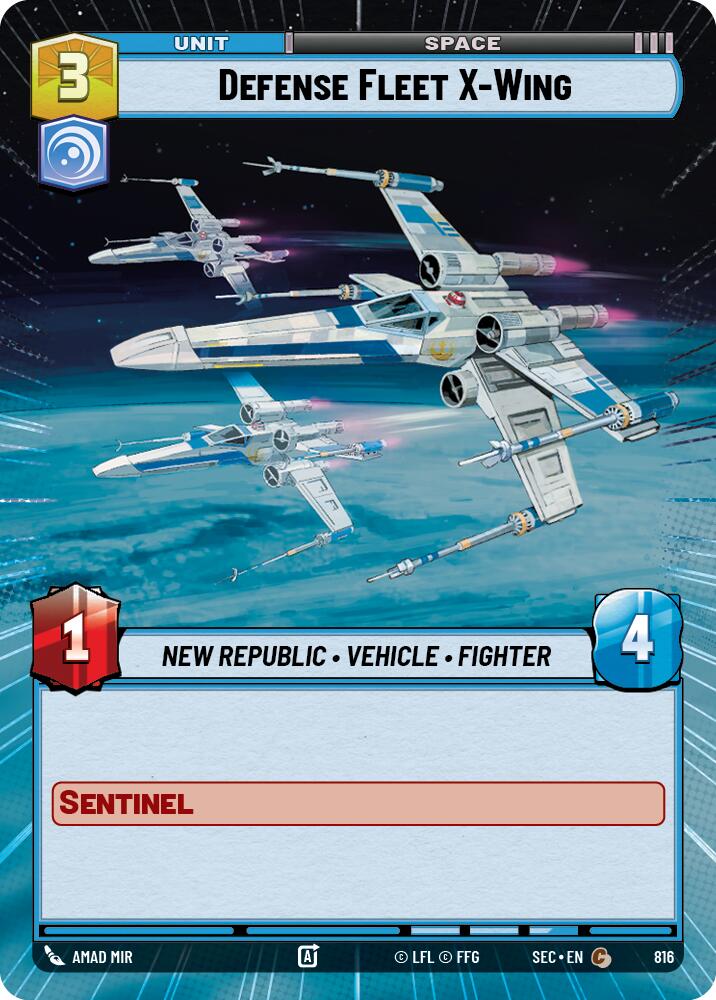 Defense Fleet X-Wing - Wing (816) (Hyperspace Foil) (816) (816) [Secrets of Power] | Cards and Coasters CA