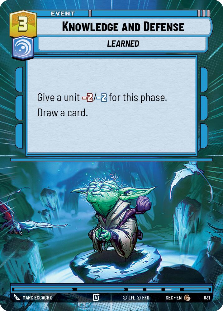 Knowledge and Defense (831) (Hyperspace Foil) (831) [Secrets of Power] | Cards and Coasters CA
