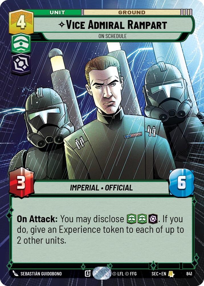 Vice Admiral Rampart - On Schedule (Hyperspace Foil) (841) (841) [Secrets of Power] | Cards and Coasters CA