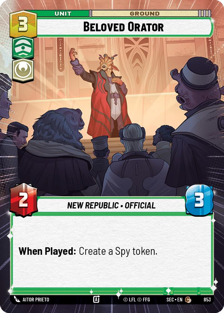 Beloved Orator (853) (Hyperspace Foil) (853) [Secrets of Power] | Cards and Coasters CA