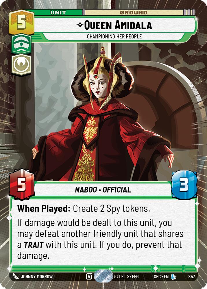 Queen Amidala - Championing Her People (Hyperspace Foil) (857) (857) [Secrets of Power] | Cards and Coasters CA