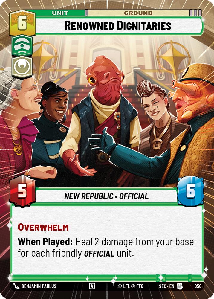 Renowned Dignitaries (858) (Hyperspace Foil) (858) [Secrets of Power] | Cards and Coasters CA