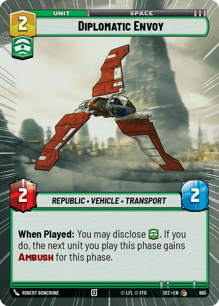 Diplomatic Envoy (865) (Hyperspace Foil) (865) [Secrets of Power] | Cards and Coasters CA
