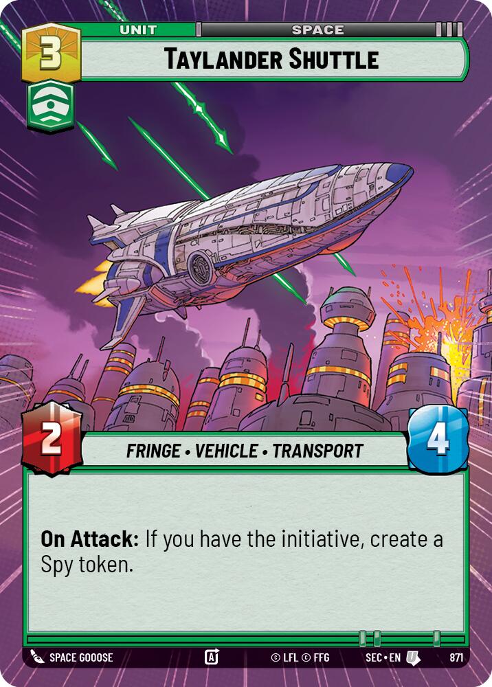 Taylander Shuttle (871) (Hyperspace Foil) (871) [Secrets of Power] | Cards and Coasters CA