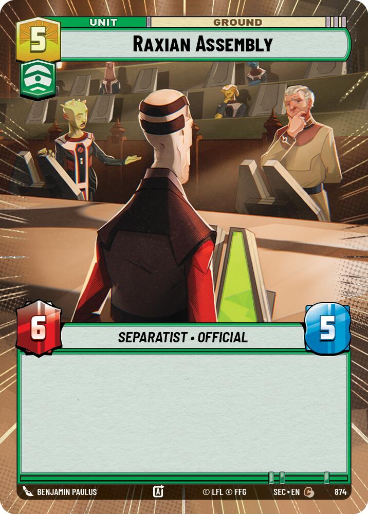 Raxian Assembly (874) (Hyperspace Foil) (874) [Secrets of Power] | Cards and Coasters CA