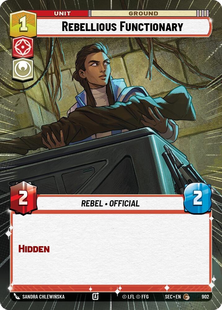 Rebellious Functionary (902) (Hyperspace Foil) (902) [Secrets of Power] | Cards and Coasters CA