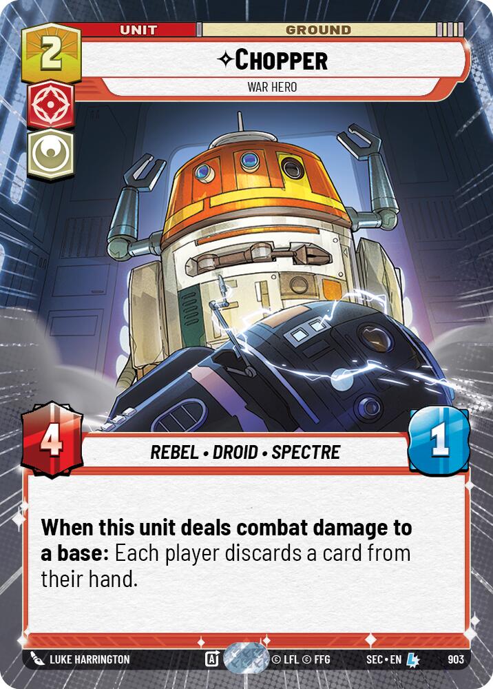 Chopper - War Hero (Hyperspace Foil) (903) (903) [Secrets of Power] | Cards and Coasters CA