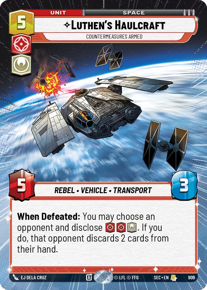 Luthen's Haulcraft - Countermeasures Armed (Hyperspace Foil) (909) (909) [Secrets of Power] | Cards and Coasters CA