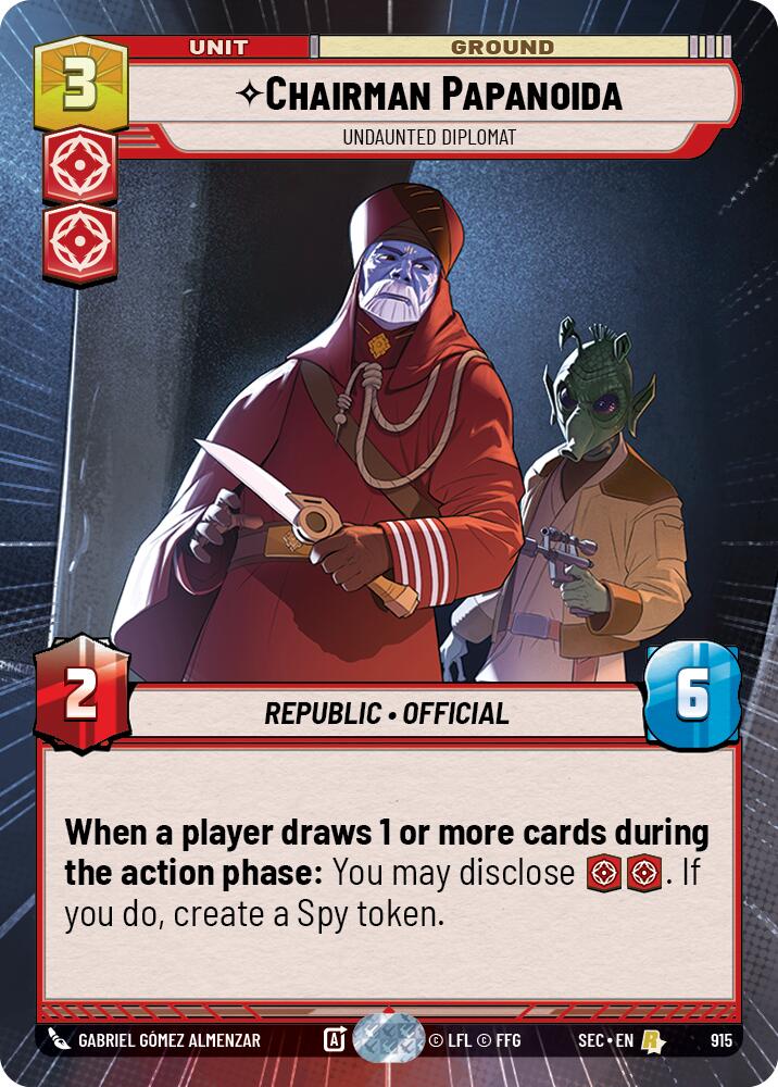 Chairman Papanoida - Undaunted Diplomat (Hyperspace Foil) (915) (915) [Secrets of Power] | Cards and Coasters CA