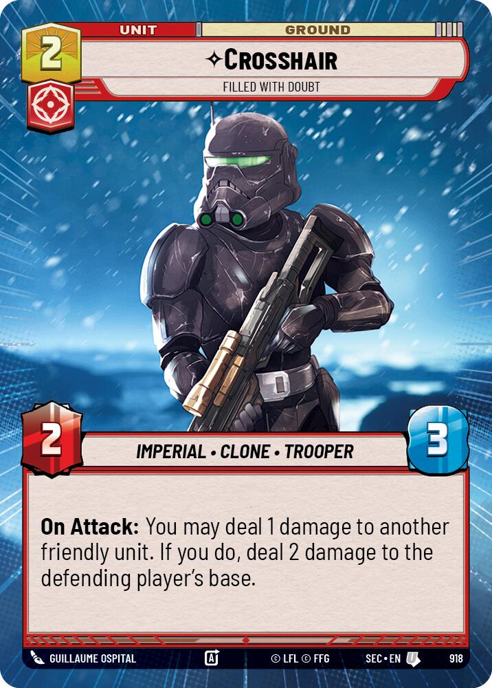 Crosshair - Filled With Doubt (Hyperspace Foil) (918) (918) [Secrets of Power] | Cards and Coasters CA