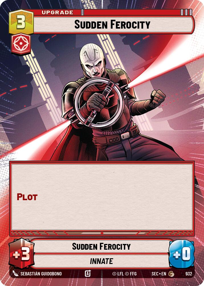 Sudden Ferocity (932) (Hyperspace Foil) (932) [Secrets of Power] | Cards and Coasters CA