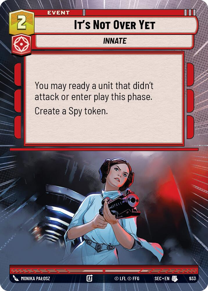 It's Not Over Yet (933) (Hyperspace Foil) (933) [Secrets of Power] | Cards and Coasters CA