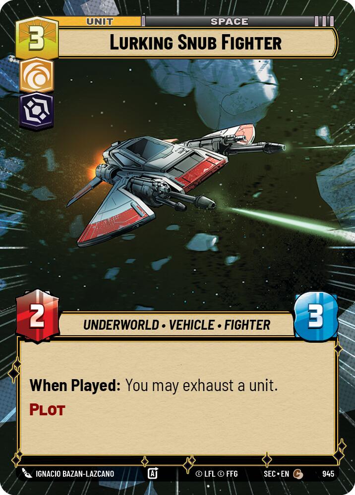 Lurking Snub Fighter (945) (Hyperspace Foil) (945) [Secrets of Power] | Cards and Coasters CA