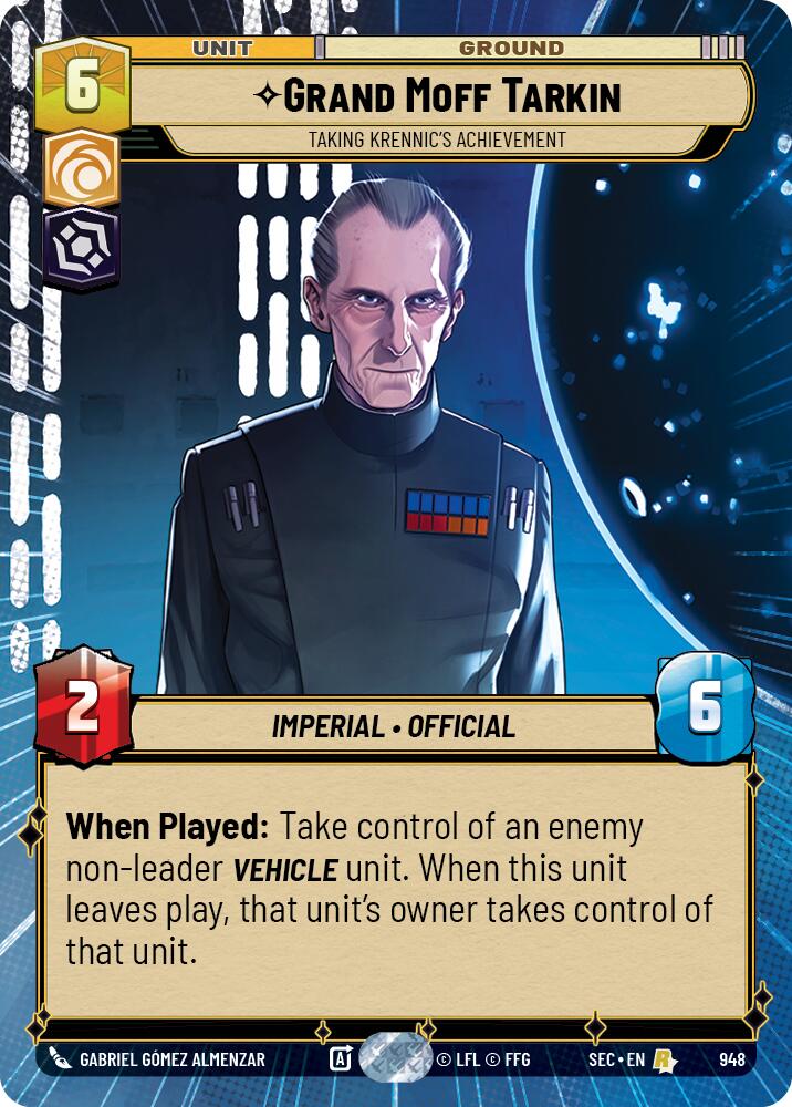 Grand Moff Tarkin - Taking Krennic's Achievement (Hyperspace Foil) (948) (948) [Secrets of Power] | Cards and Coasters CA