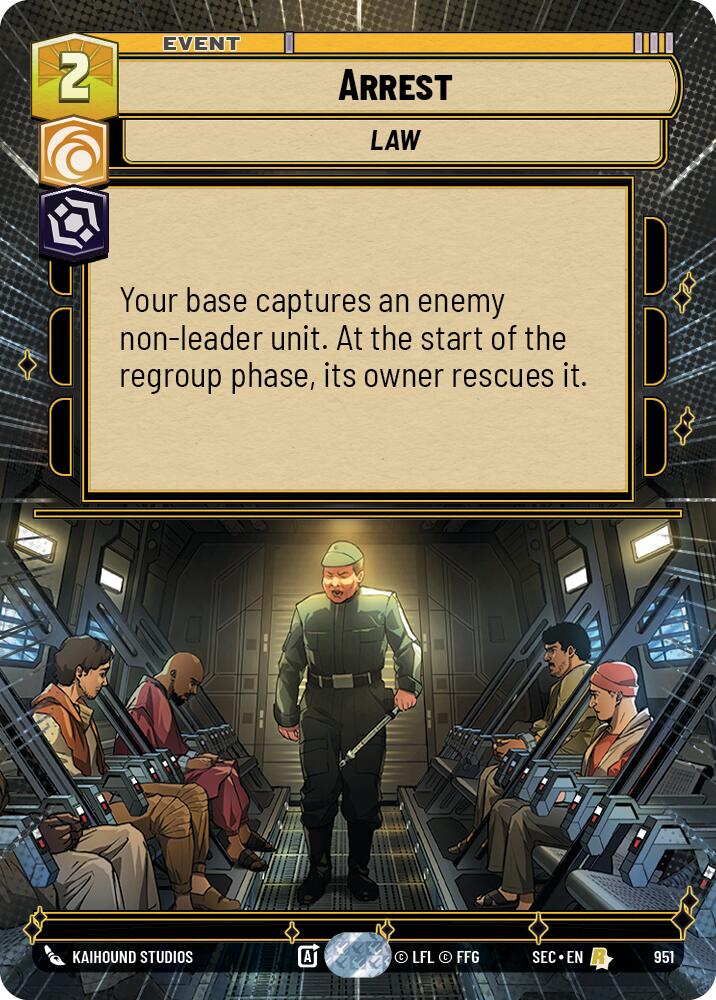 Arrest (951) (Hyperspace Foil) (951) [Secrets of Power] | Cards and Coasters CA