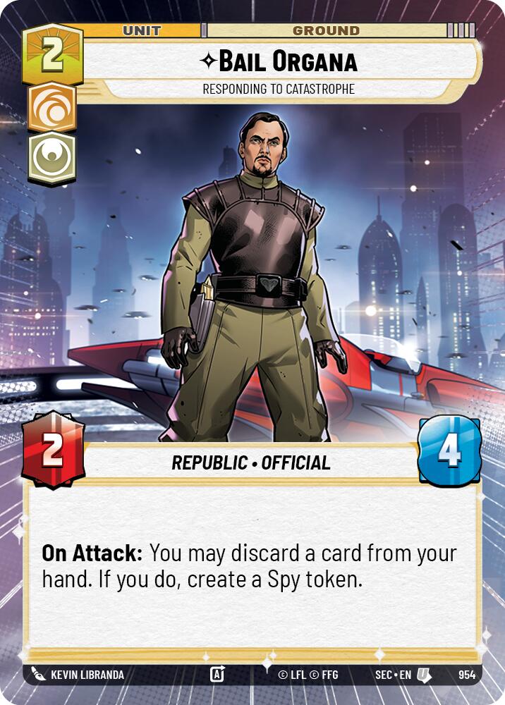 Bail Organa - Responding to Catastrophe (Hyperspace Foil) (954) (954) [Secrets of Power] | Cards and Coasters CA