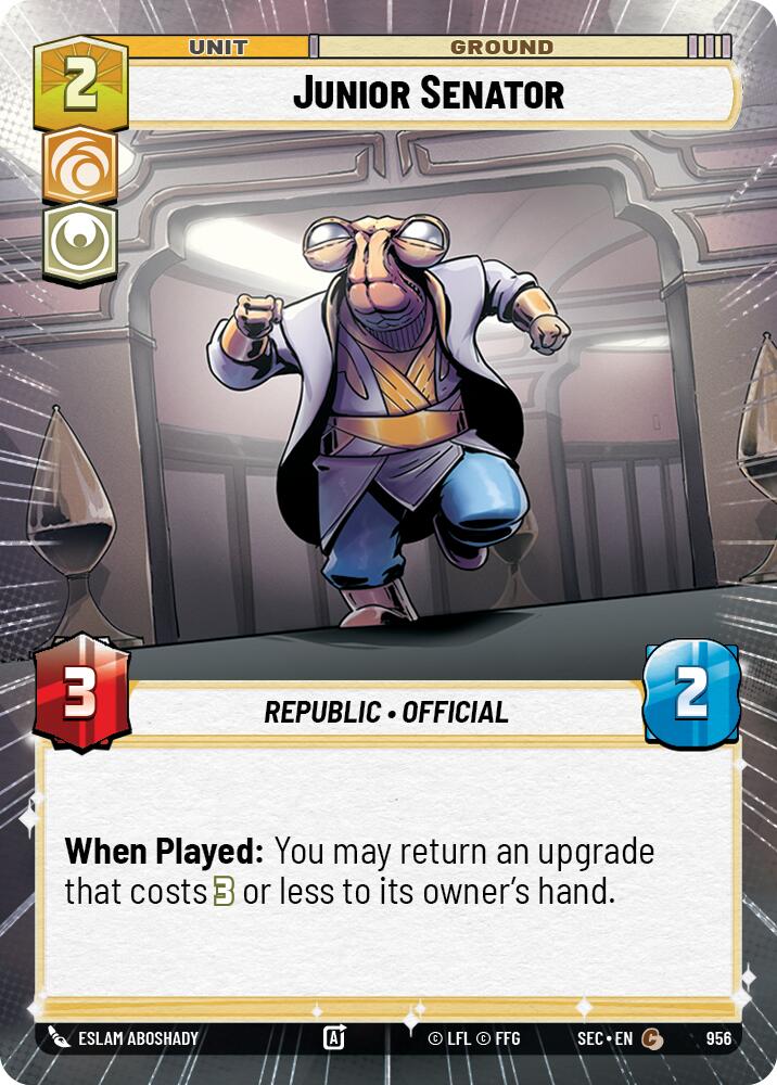 Junior Senator (956) (Hyperspace Foil) (956) [Secrets of Power] | Cards and Coasters CA