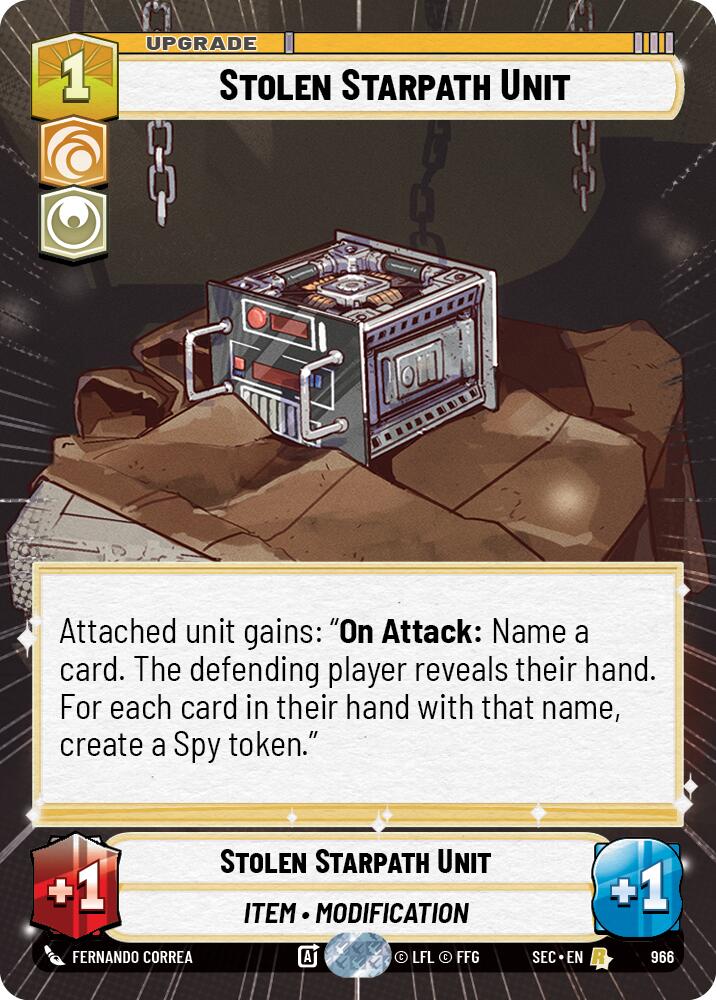 Stolen Starpath Unit (966) (Hyperspace Foil) (966) [Secrets of Power] | Cards and Coasters CA