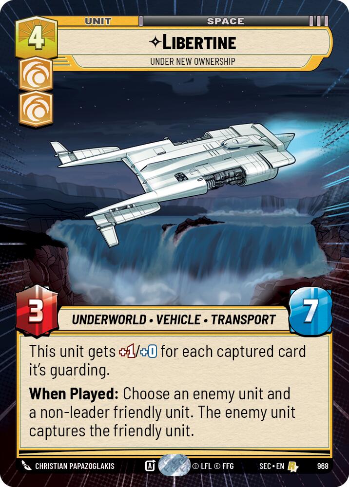 Libertine - Under New Ownership (Hyperspace Foil) (968) (968) [Secrets of Power] | Cards and Coasters CA