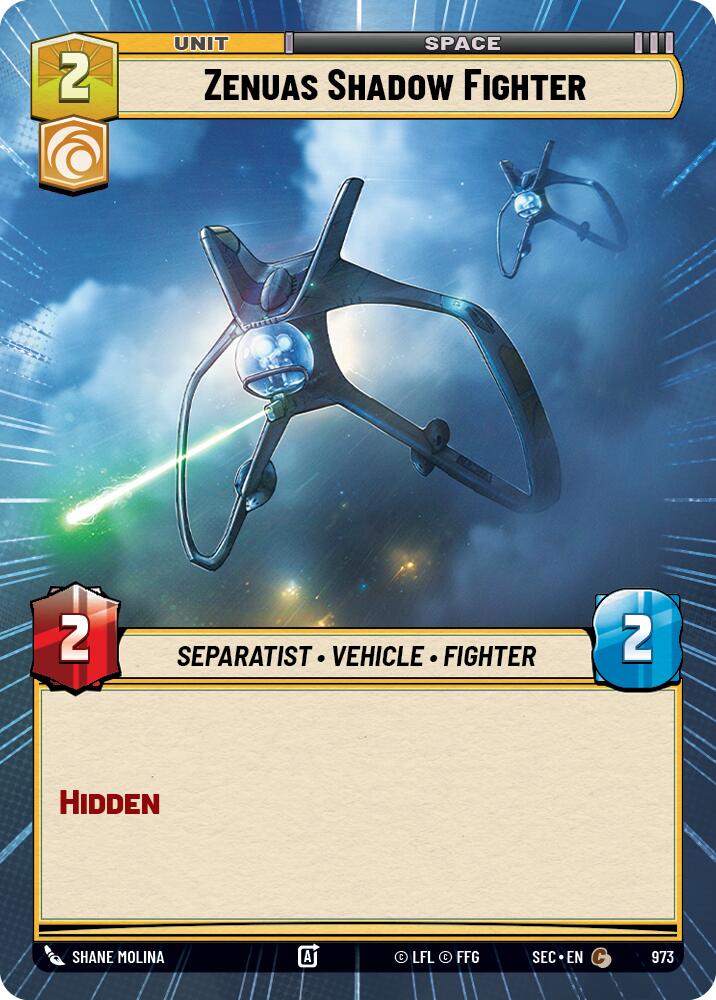 Zenuas Shadow Fighter (973) (Hyperspace Foil) (973) [Secrets of Power] | Cards and Coasters CA