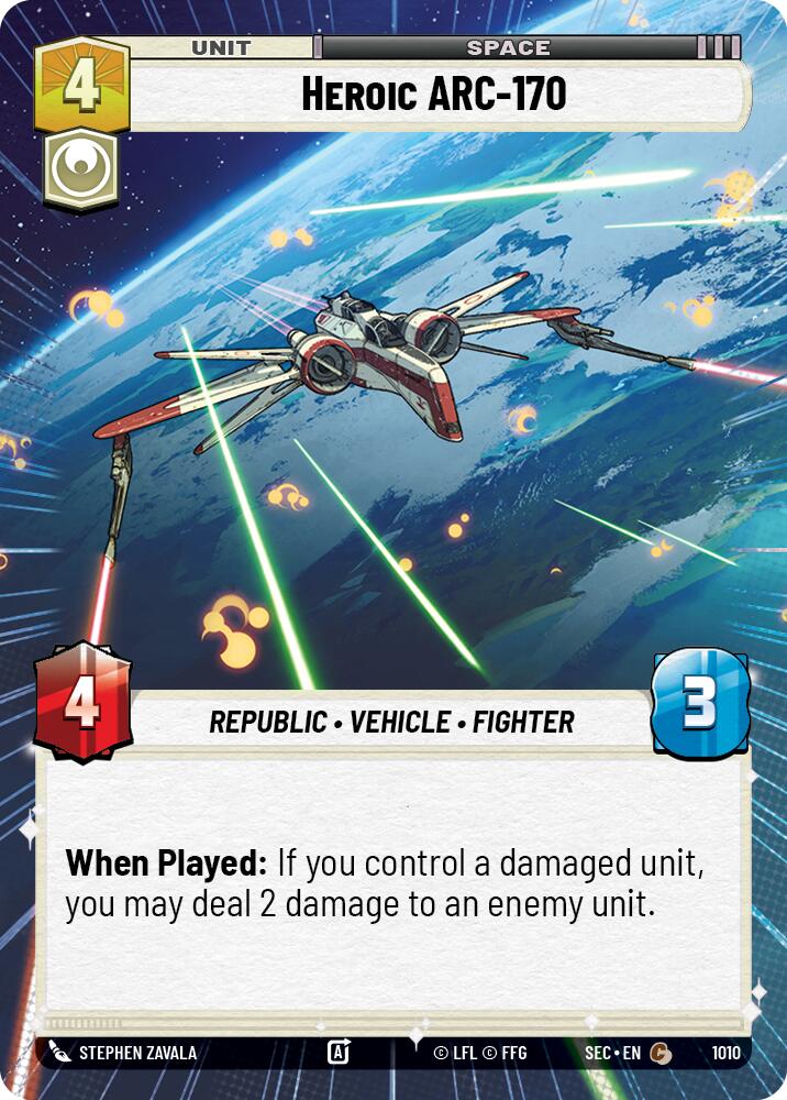 Heroic ARC-170 - 170 (1010) (Hyperspace Foil) (1010) (1010) [Secrets of Power] | Cards and Coasters CA