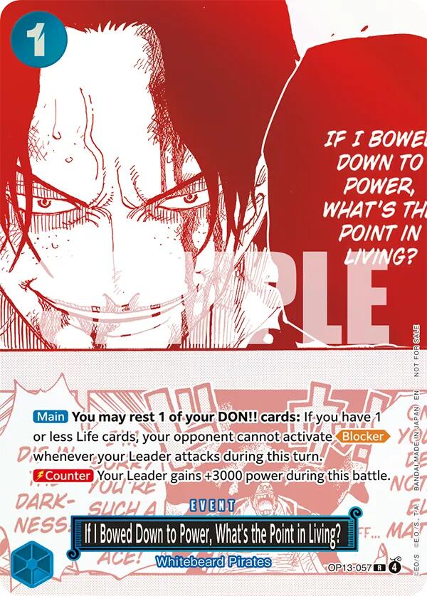 If I Bowed Down to Power, What's the Point in Living? (3rd Anniversary Treasure Campaign Pack) [One Piece Promotion Cards] | Cards and Coasters CA