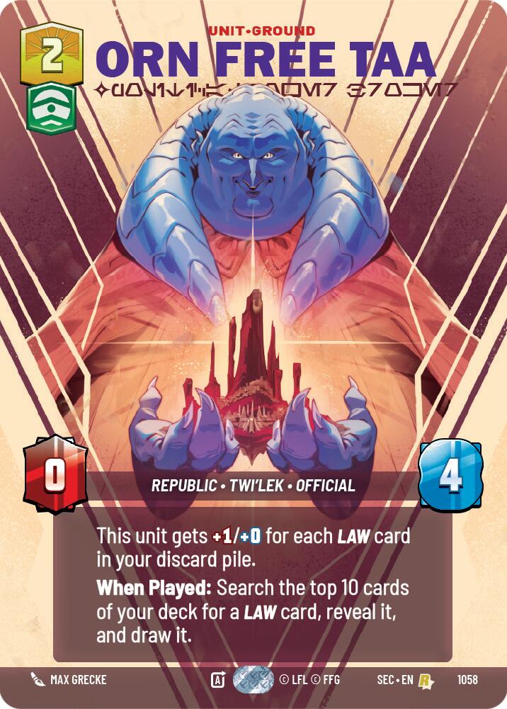 Orn Free Taa - Political Power Broker (Prestige) (1058) (1058) [Secrets of Power] | Cards and Coasters CA