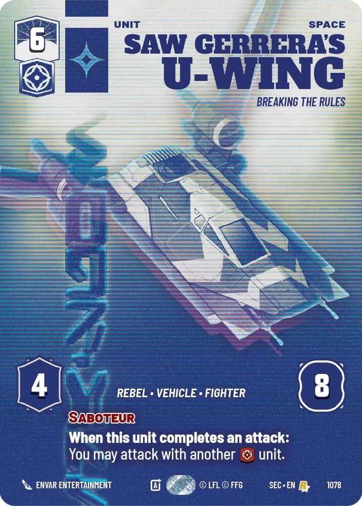 Saw Gerrera's U-Wing - Breaking the Rules (Prestige) (1078) (1078) [Secrets of Power] | Cards and Coasters CA
