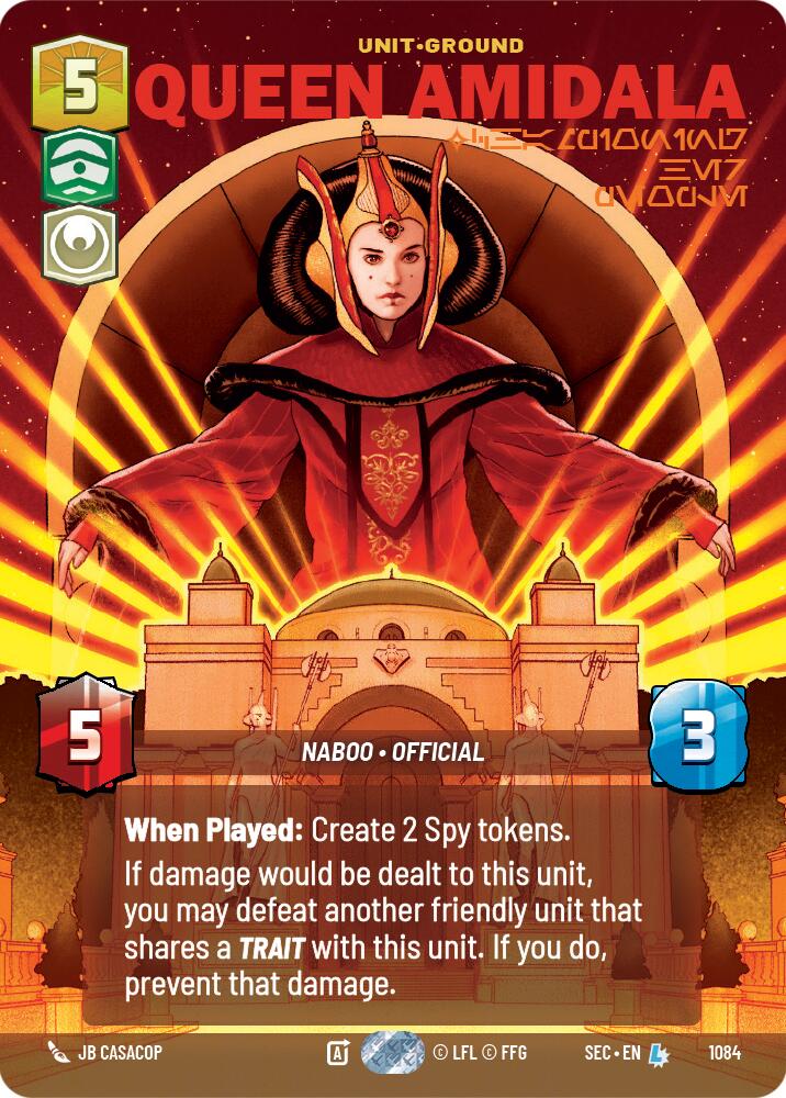 Queen Amidala - Championing Her People (Prestige Foil) (1084) (1084) [Secrets of Power] | Cards and Coasters CA