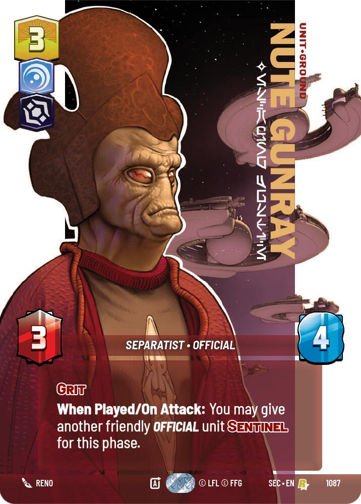 Nute Gunray - Escaping Justice (Prestige Foil) (1087) (1087) [Secrets of Power] | Cards and Coasters CA