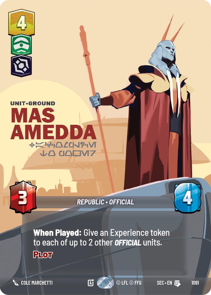 Mas Amedda - Accomplice to Power (Prestige Foil) (1091) (1091) [Secrets of Power] | Cards and Coasters CA