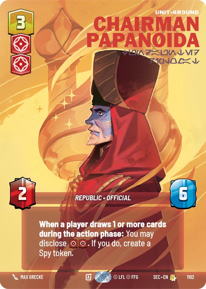 Chairman Papanoida - Undaunted Diplomat (Prestige Foil) (1102) (1102) [Secrets of Power] | Cards and Coasters CA