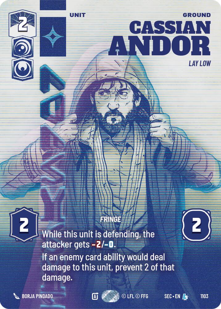 Cassian Andor - Lay Low (Prestige Foil) (1103) (1103) [Secrets of Power] | Cards and Coasters CA