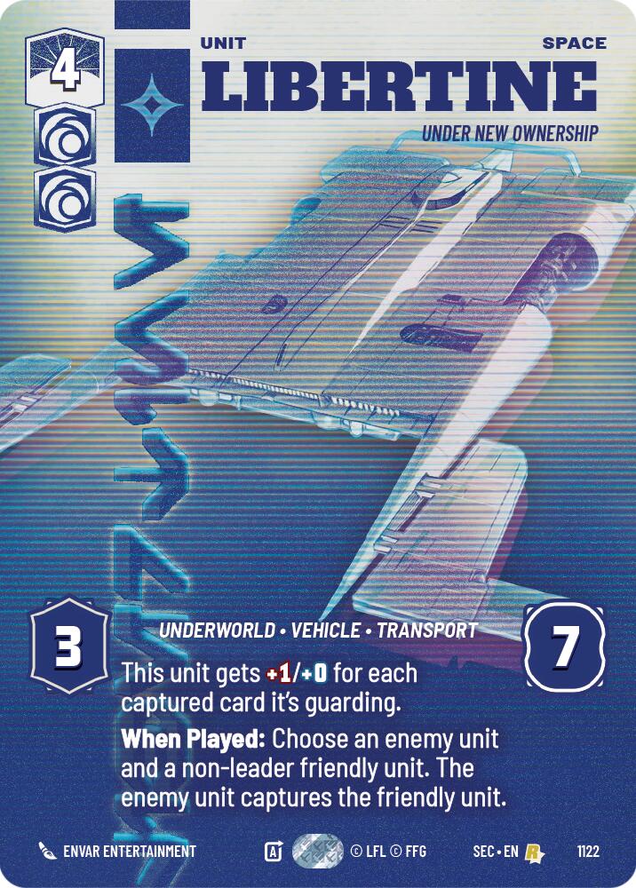 Libertine - Under New Ownership (Prestige Foil) (1122) (1122) [Secrets of Power] | Cards and Coasters CA