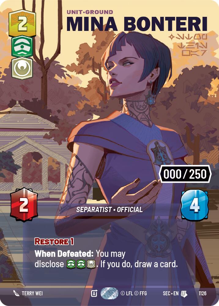 Mina Bonteri - Stop This War (Serialized) (1126) (1126) [Secrets of Power] | Cards and Coasters CA
