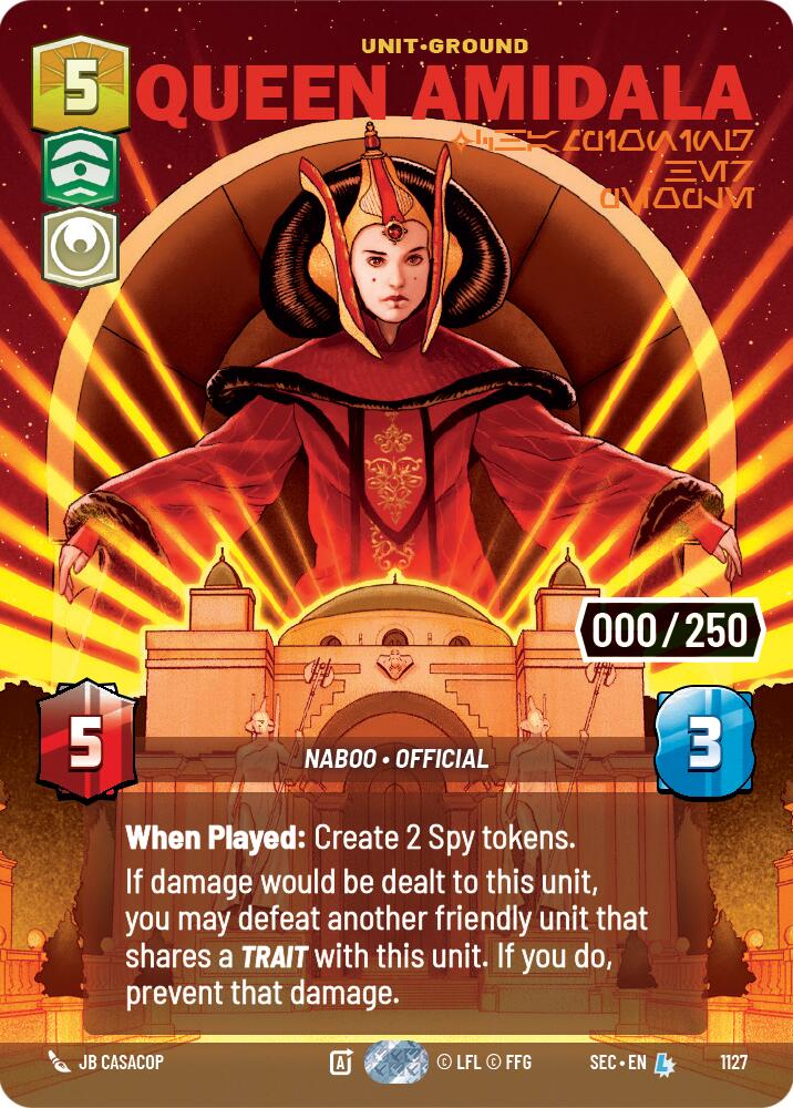 Queen Amidala - Championing Her People (Serialized) (1127) (1127) [Secrets of Power] | Cards and Coasters CA