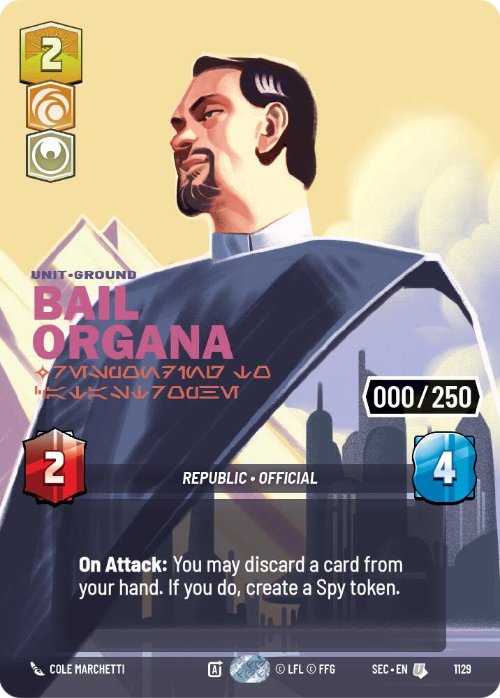 Bail Organa - Responding to Catastrophe (Serialized) (1129) (1129) [Secrets of Power] | Cards and Coasters CA
