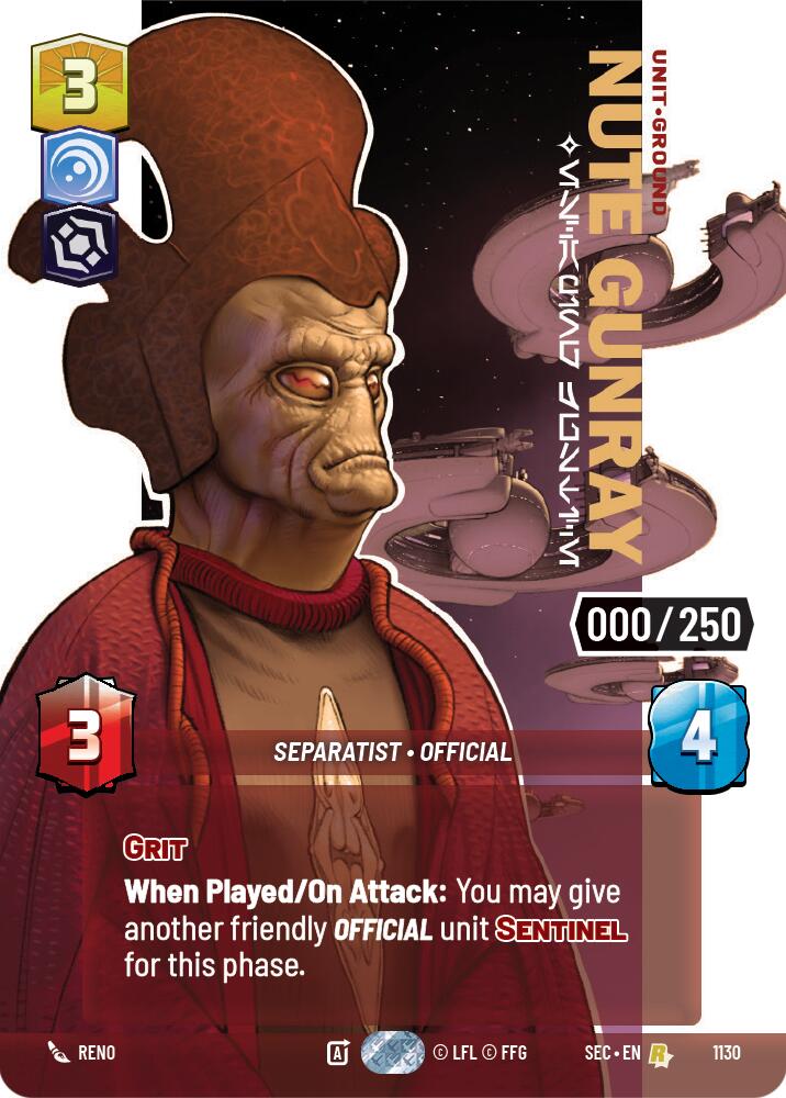 Nute Gunray - Escaping Justice (Serialized) (1130) (1130) [Secrets of Power] | Cards and Coasters CA