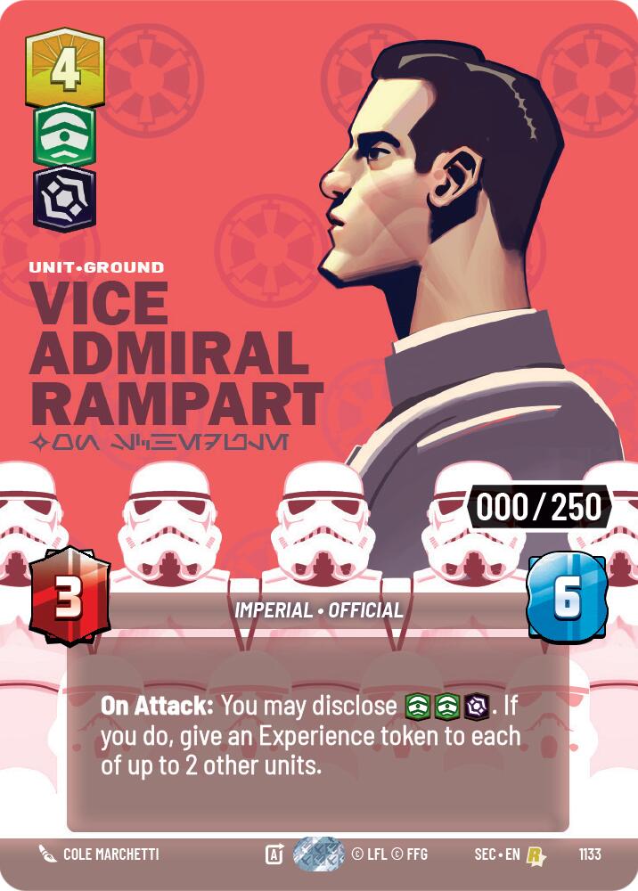 Vice Admiral Rampart - On Schedule (Serialized) (1133) (1133) [Secrets of Power] | Cards and Coasters CA