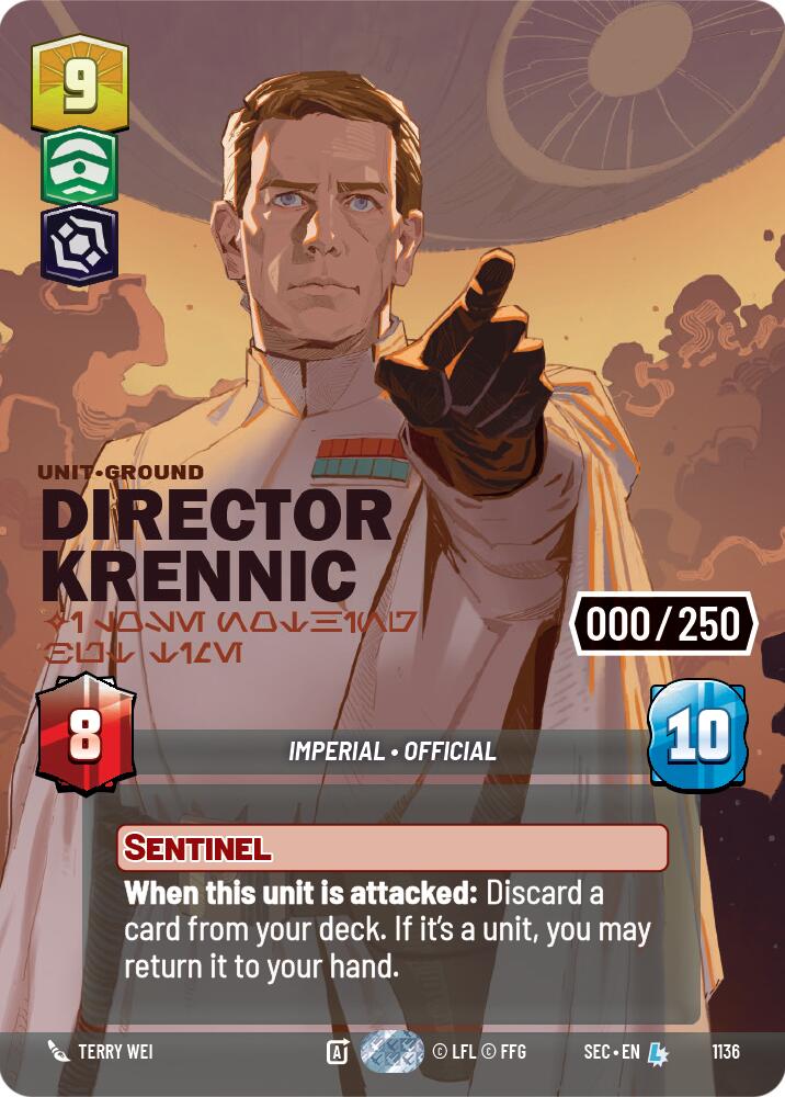 Director Krennic - I Lose Nothing But Time (Serialized) (1136) (1136) [Secrets of Power] | Cards and Coasters CA