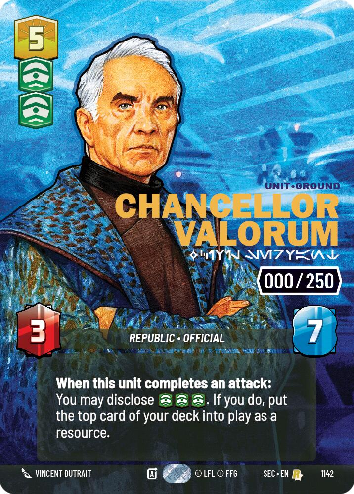 Chancellor Valorum - Civil Servant (Serialized) (1142) (1142) [Secrets of Power] | Cards and Coasters CA
