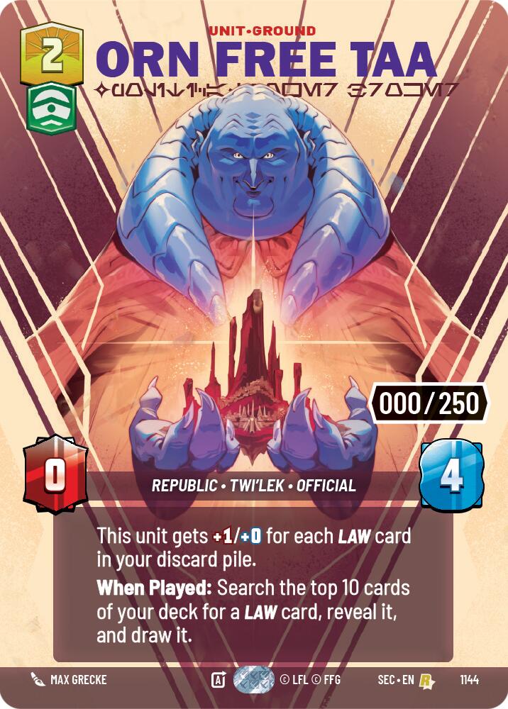 Orn Free Taa - Political Power Broker (Serialized) (1144) (1144) [Secrets of Power] | Cards and Coasters CA