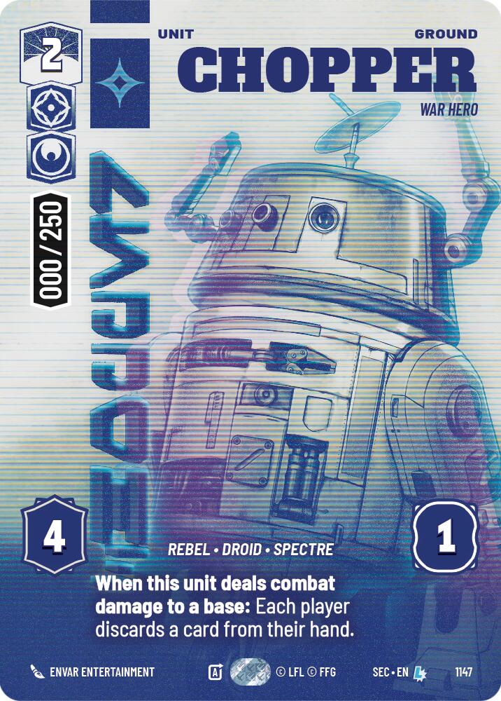 Chopper - War Hero (Serialized) (1147) (1147) [Secrets of Power] | Cards and Coasters CA