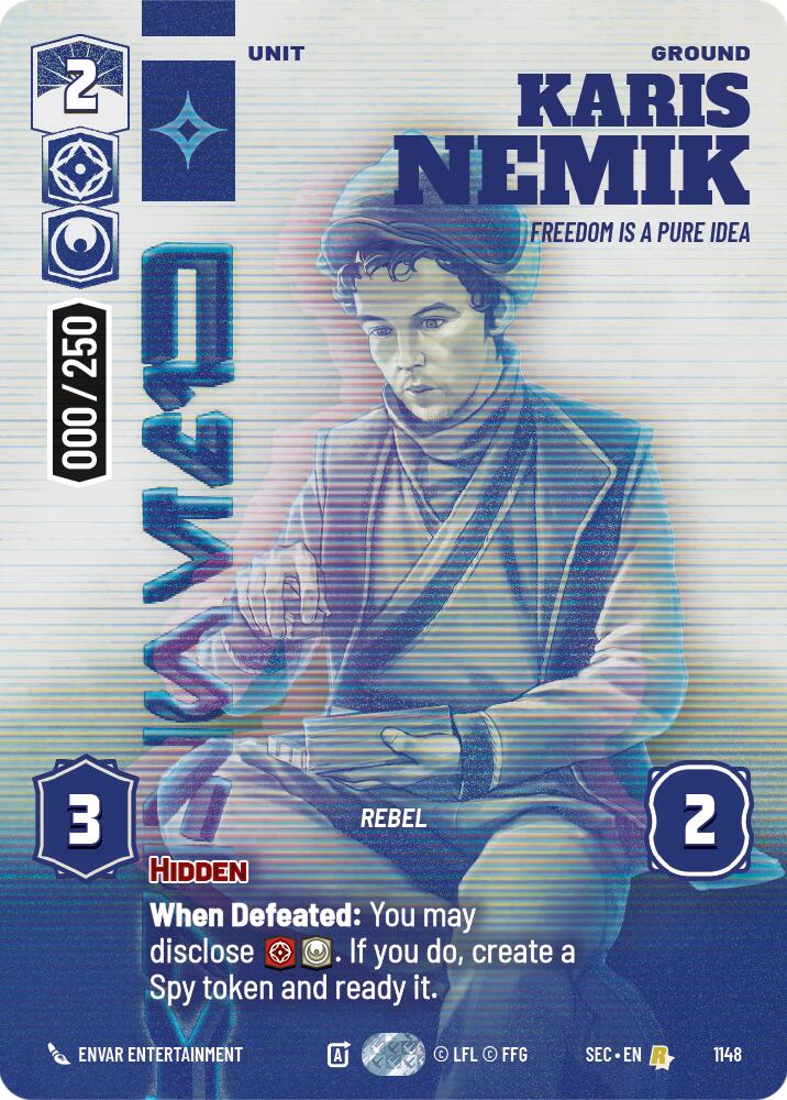 Karis Nemik - Freedom is a Pure Idea (Serialized) (1148) (1148) [Secrets of Power] | Cards and Coasters CA