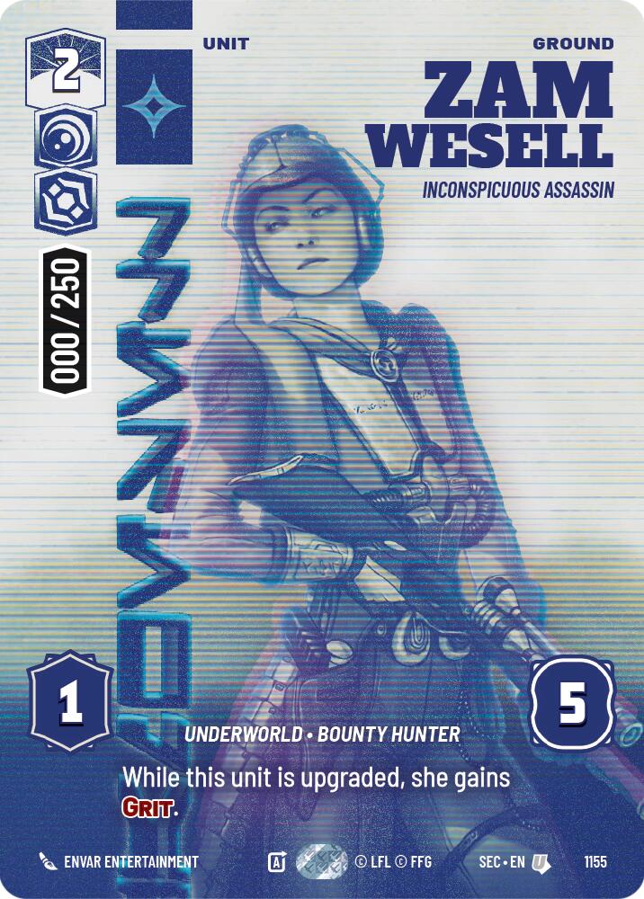Zam Wesell - Inconspicuous Assassin (Serialized) (1155) (1155) [Secrets of Power] | Cards and Coasters CA