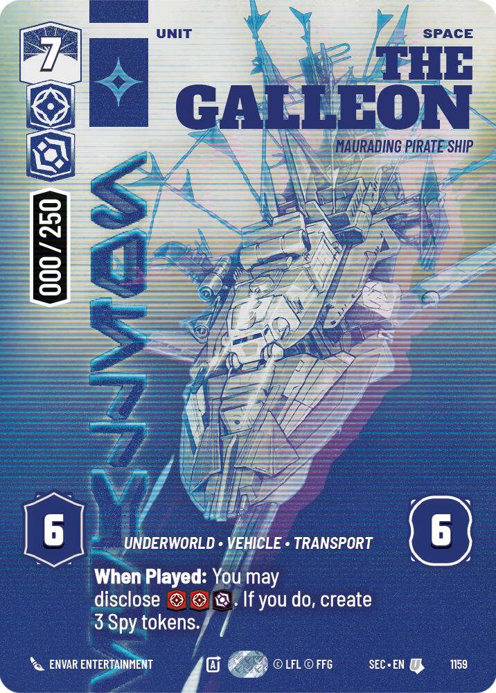 The Galleon - Marauding Pirate Ship (Serialized) (1159) (1159) [Secrets of Power] | Cards and Coasters CA